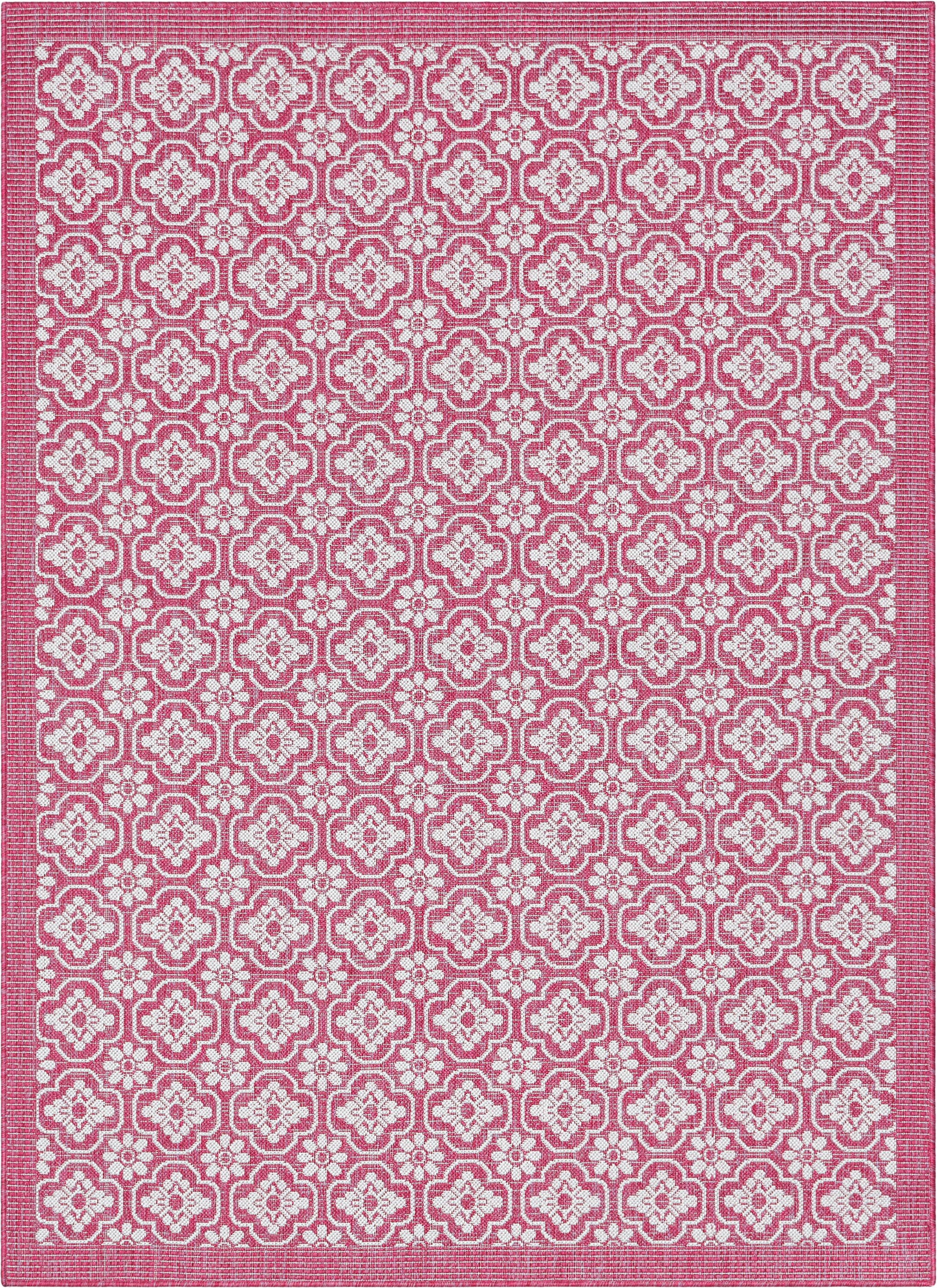 Manola Tribal Indoor/Outdoor Fuschia Flat-Weave Rug