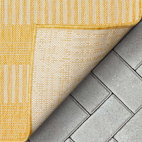 Stria Modern Stripes Indoor/Outdoor Yellow Flat-Weave Rug