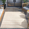 Stria Modern Stripes Indoor/Outdoor Beige Flat-Weave Rug