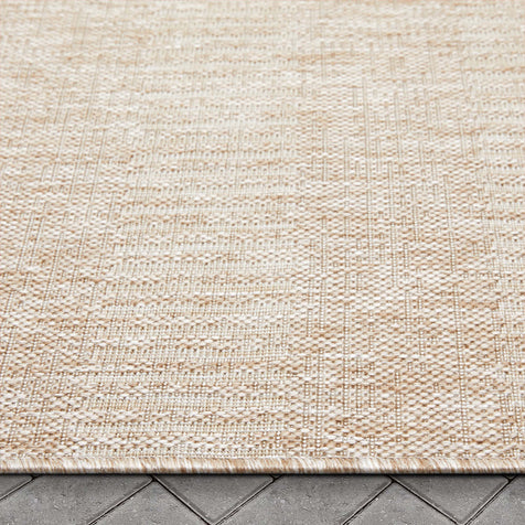 Stria Modern Stripes Indoor/Outdoor Beige Flat-Weave Rug