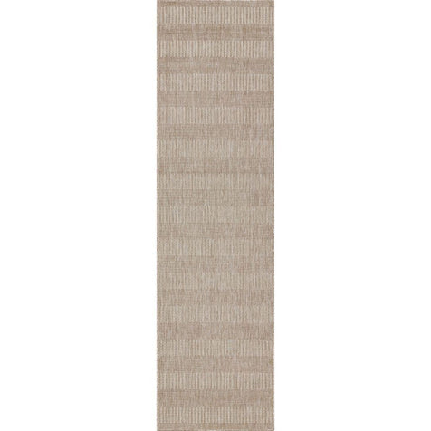Stria Modern Stripes Indoor/Outdoor Beige Flat-Weave Rug