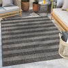 Stria Modern Stripes Indoor/Outdoor Black Flat-Weave Rug