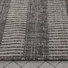 Stria Modern Stripes Indoor/Outdoor Black Flat-Weave Rug