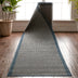 Odin Custom Size Indoor/Outdoor Runner Solid & Striped Blue 31 Inch Width x Choose Your Length Hallway Flat-Weave Runner Rug