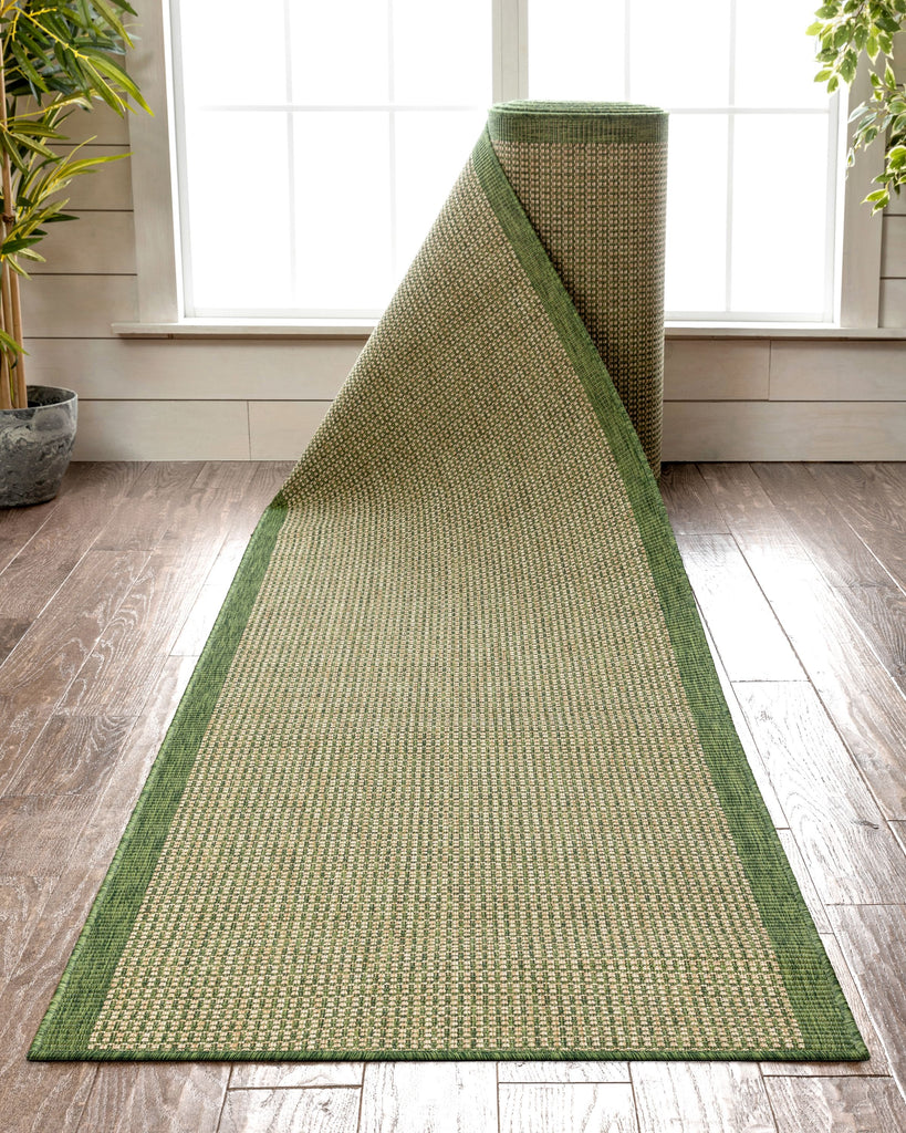 6'x24' - Green Multi - Indoor/Outdoor Area Rug Carpet, Runners & Stair  Treads with a Light Weight Latex Backing