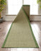 Odin Custom Size Indoor/Outdoor Runner Solid & Striped Green 31 Inch Width x Choose Your Length Hallway Flat-Weave Runner Rug