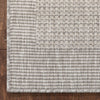 Odin Solid & Striped Border Indoor Outdoor Grey Ivory Flatweave Rug