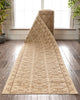 Vidar Custom Size Indoor/Outdoor Runner Trellis Diamond Pattern Beige 31 Inch Width x Choose Your Length Hallway Flat-Weave Runner Rug