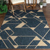 Edda Geometric Indoor Outdoor Blue Flatweave Rug