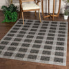 Freya Plaid Indoor Outdoor Grey Flatweave Rug