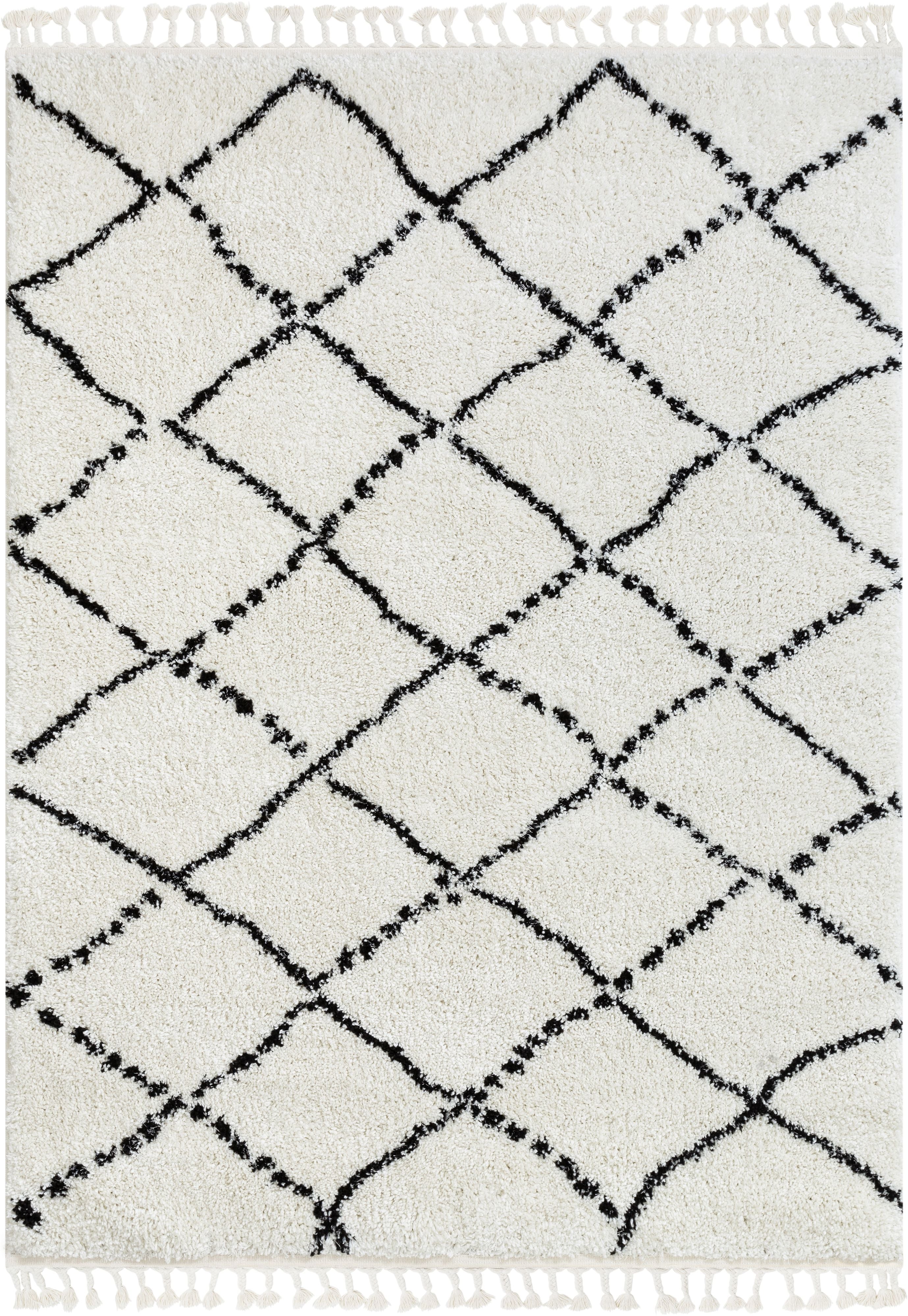 Patli Moroccan Trellis Ivory Shag Rug