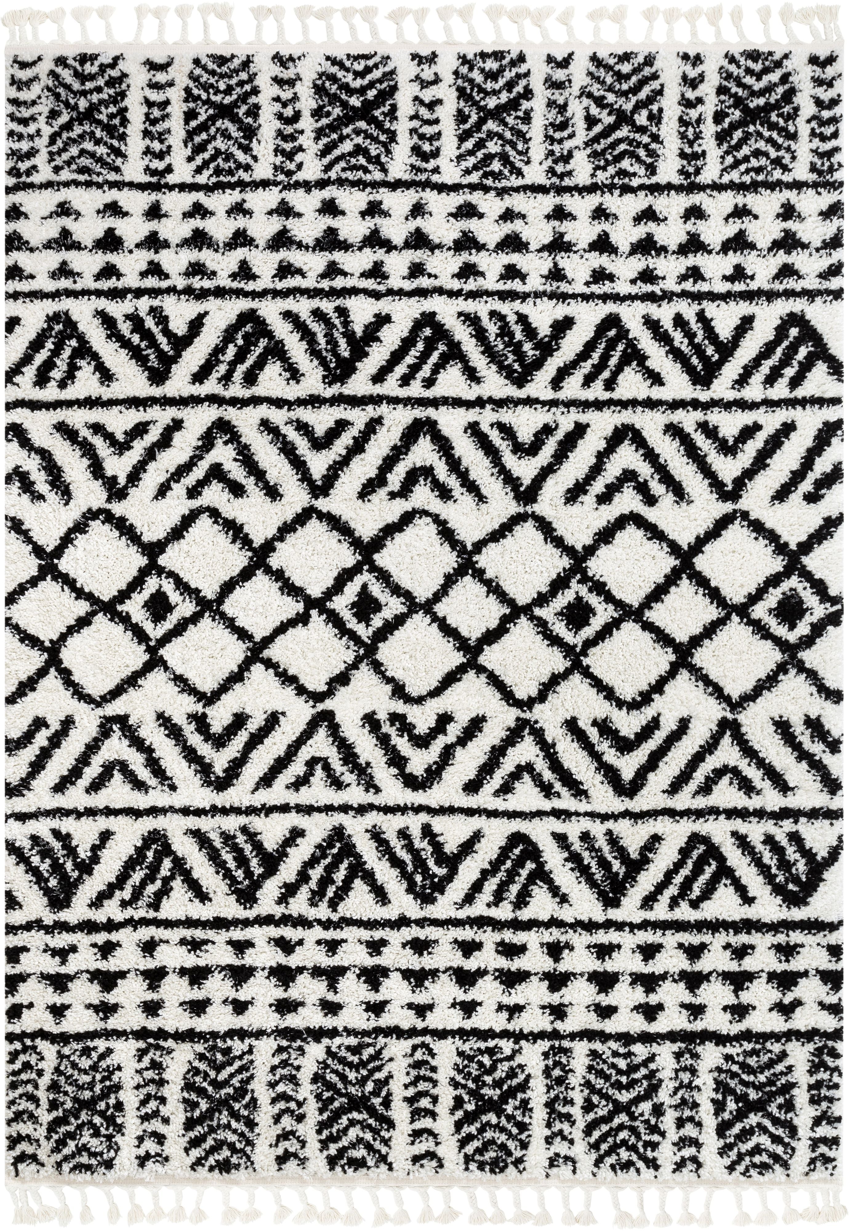 Tayanna Tribal Moroccan Ivory Shag Rug