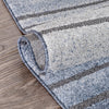 Bauer Blue 5'3" x 7'3" Modern Solid And Striped Rug