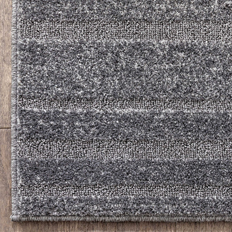 Bauer Grey Modern Solid And Striped Rug