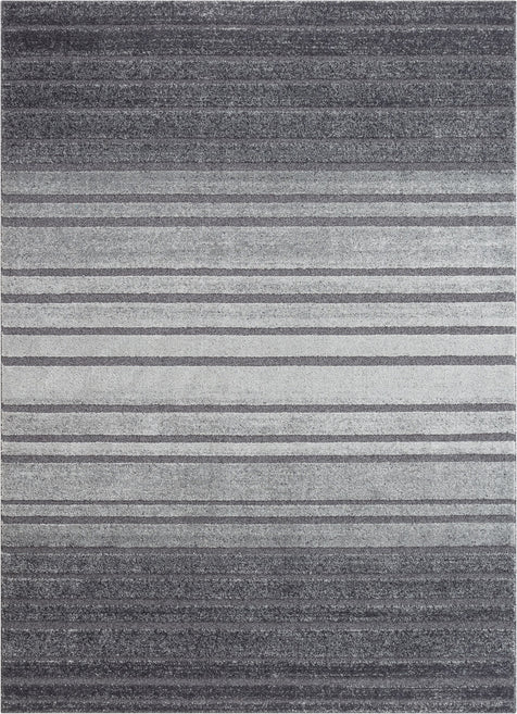 Bauer Grey Modern Solid And Striped Rug
