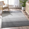 Bauer Grey Modern Solid And Striped Rug