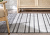 Bauer Grey Modern Solid And Striped Rug