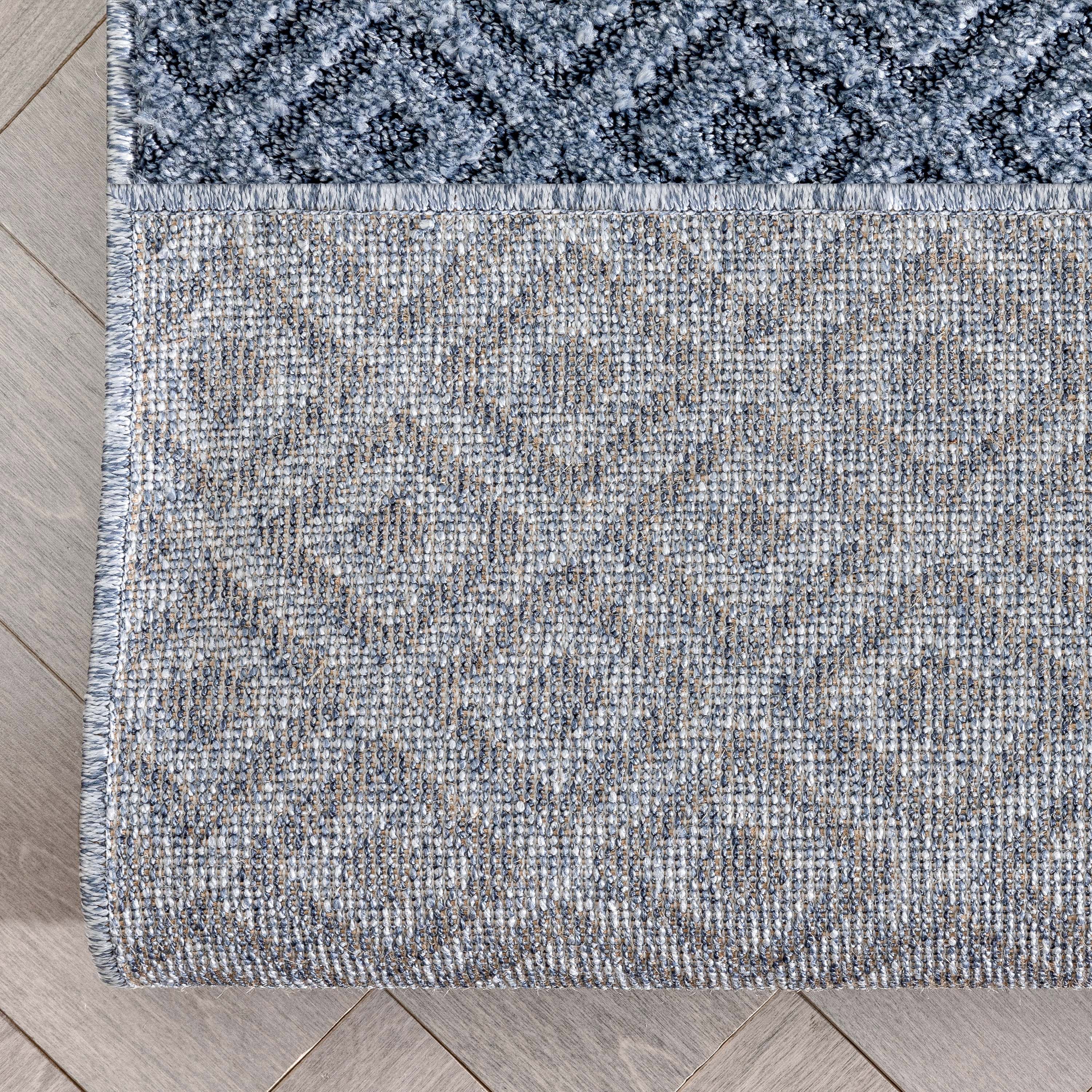 Custom Size Runner Pia Tribal Geometric Diamond Pattern Light Blue Choose Your Width x Choose Your Length Hallway Runner Rug