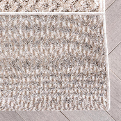 Custom Size Runner Pia Tribal Geometric Diamond Pattern Light Grey/Beige Choose Your Width x Choose Your Length Hallway Runner Rug