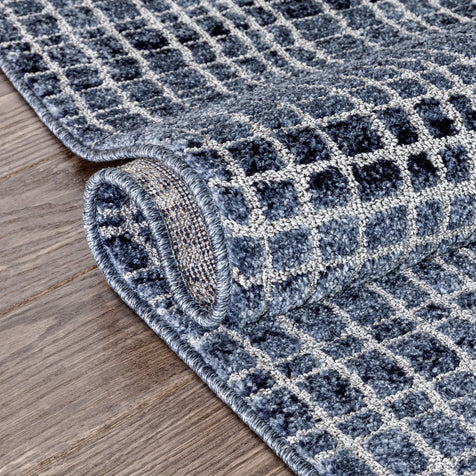 Aoife Blue Modern Geometric Rug