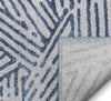 Tukker Blue Tribal Modern Geometric Lines Rug