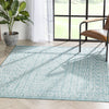 Anza Tribal Geometric Pattern Blue Flat-Weave Indoor/Outdoor Rug