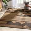 Conan Tribal Geometric Abstract Grey Ivory Indoor Outdoor Rug