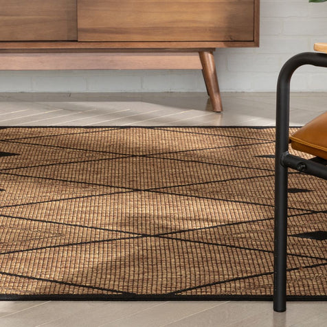 Shea Moroccan Lattice Trellis Natural Indoor Outdoor Rug