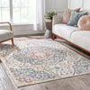 Nantes Vintage Bohemian Persian Oriental Medallion Beige Blue Rug