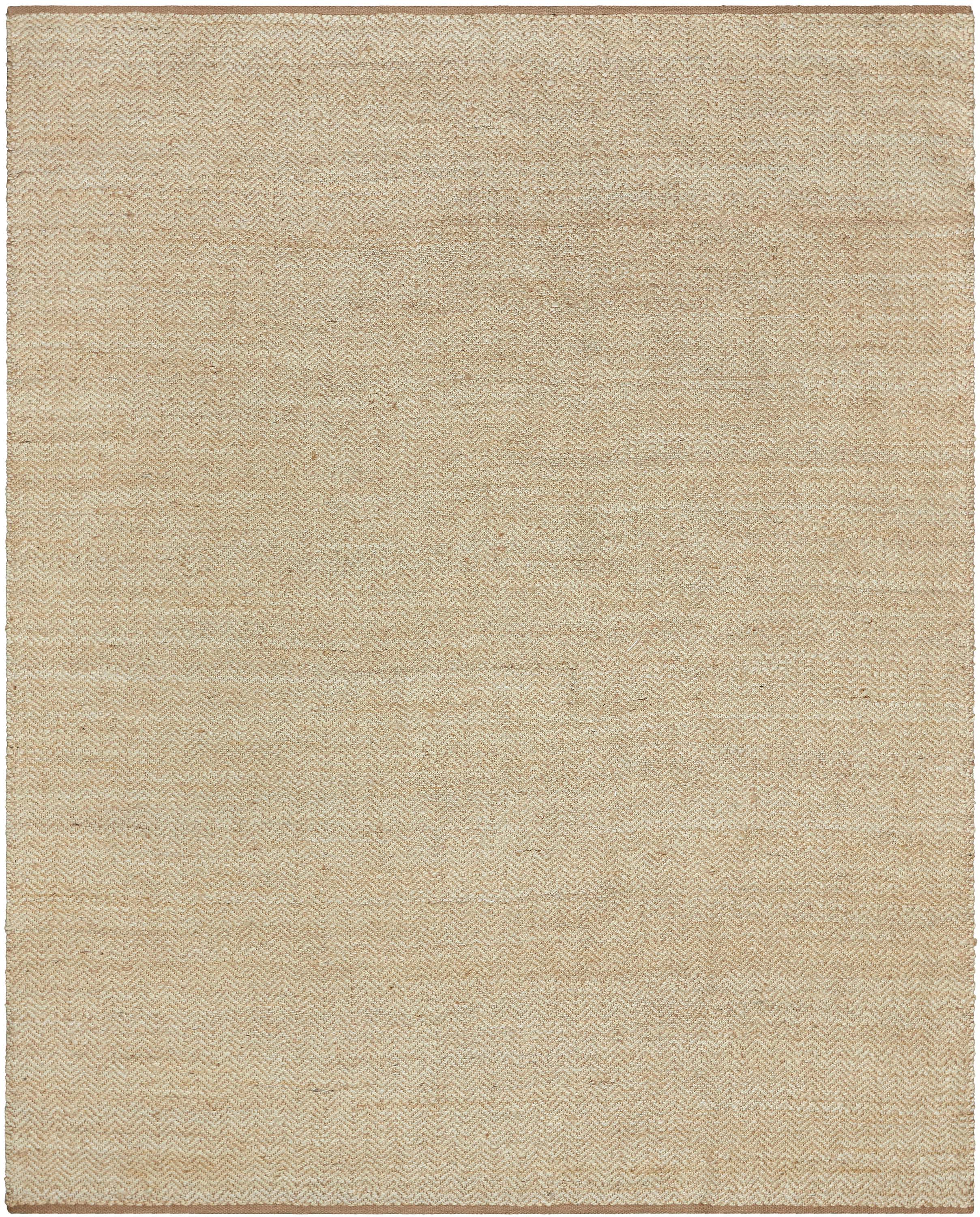 Jasmin Natural-Fiber Chevron Natural Hand-Woven Chunky-Textured Rug