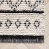 Odina Tribal Diamond Lattice Pattern Grey High-Low Textured Pile Rug
