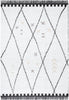 Soyala Tribal Diamond Lattice Pattern Grey High-Low Textured Pile Rug