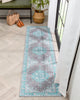 Tarifa Vintage Bohemian Medallion Light Blue Machine Washable Rug By Chill Rugs