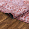 Gila Machine Washable Vintage Bohemian Medallion Oriental Red Flat-Weave Distressed Rug