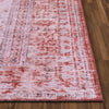 Gila Machine Washable Vintage Bohemian Medallion Oriental Red Flat-Weave Distressed Rug