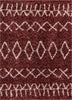 Parley Maroon Modern Moroccan Shag Rug
