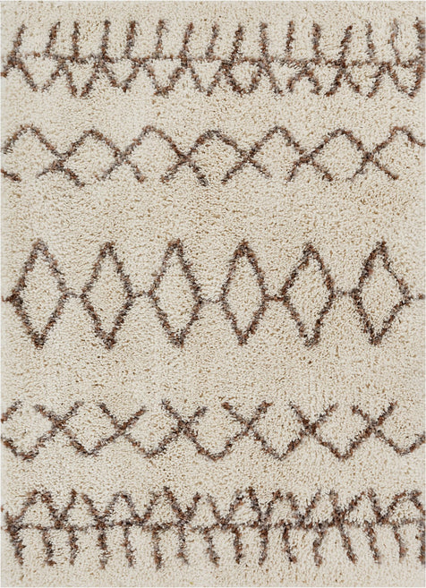 Parley Natural Modern Moroccan Shag Rug By Chill Rugs 3'11" x 5'3"