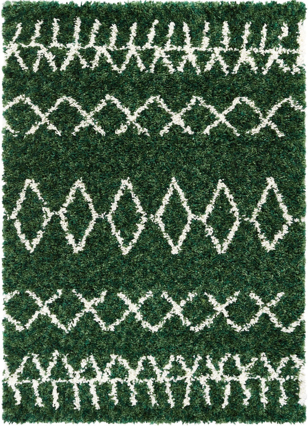 Parley Green Modern Moroccan Shag Rug
