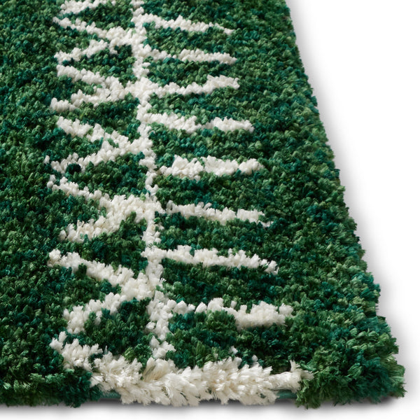 Parley Green Modern Moroccan Shag Rug