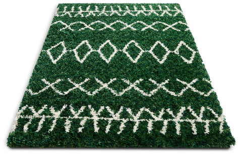 Parley Green Modern Moroccan Shag Rug