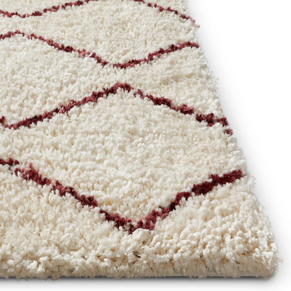 Wazuu Maroon Modern Moroccan Shag Rug By Chill Rugs 3'11" x 5'3"