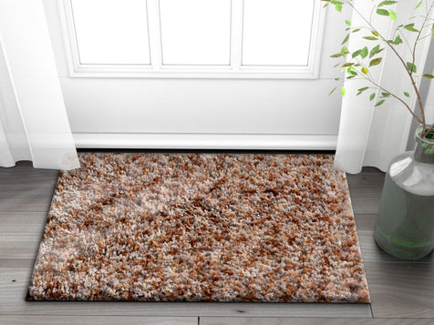 Plain Multi Beige Modern Solid Shag Rug