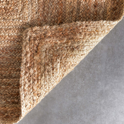 Jemma Natural-Fiber Braided Pattern Natural Hand-Woven Chunky-Textured Rug