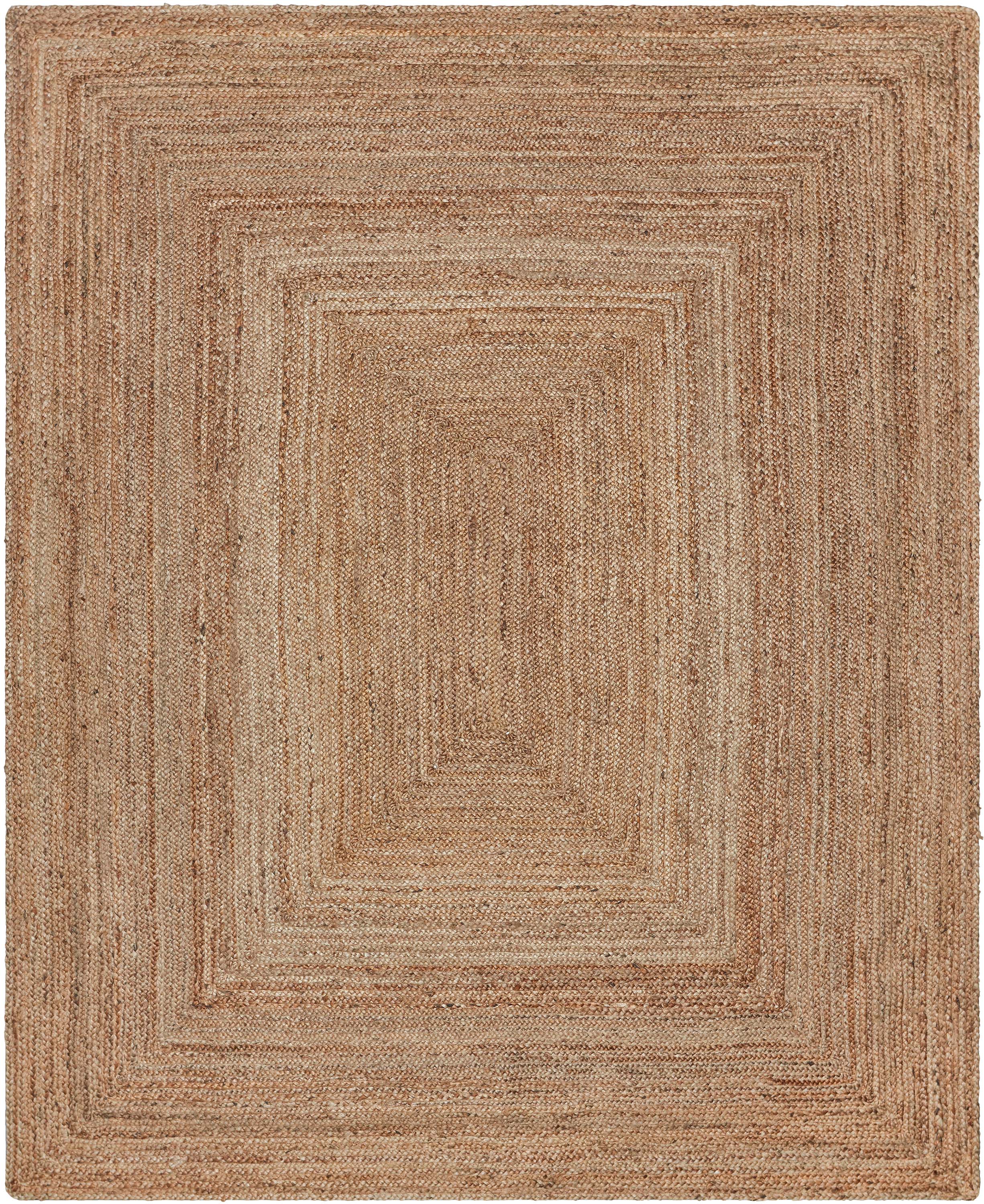 Jemma Natural-Fiber Braided Pattern Natural Hand-Woven Chunky-Textured Rug