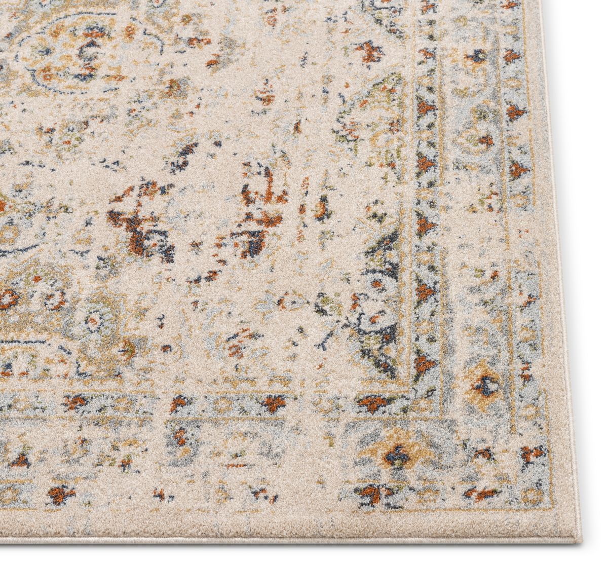 Kian Cream Vintage Panel Distressed Rug