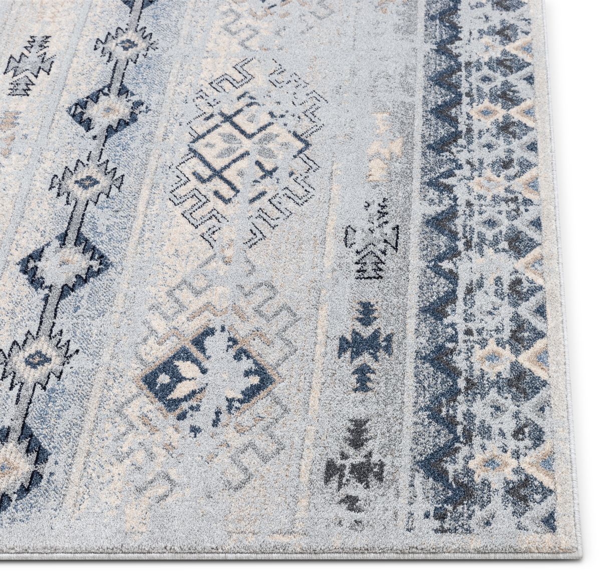 Alu Blue Modern Vintage Tribal 5'3" x 7'3" Rug