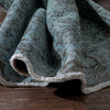 Ekrem Light Blue Overdyed Floral Pattern One-of-a-Kind Handmade Wool Area Rug 5'8" x 9'