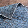 Austin Light Blue Overdyed Medallion One-of-a-Kind Handmade Wool Area Rug 6'2" x 10'2"