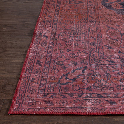 Cabrenet Pink & Purple Overdyed Medallion One-of-a-Kind Handmade Wool Area Rug 8'8" x 11'11" Well Woven