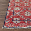 Nizzo Red & Navy Blue Persian Geometric Lattice Pattern One-of-a-Kind Handmade Wool Area Rug 2'7" x 8'10" Runner